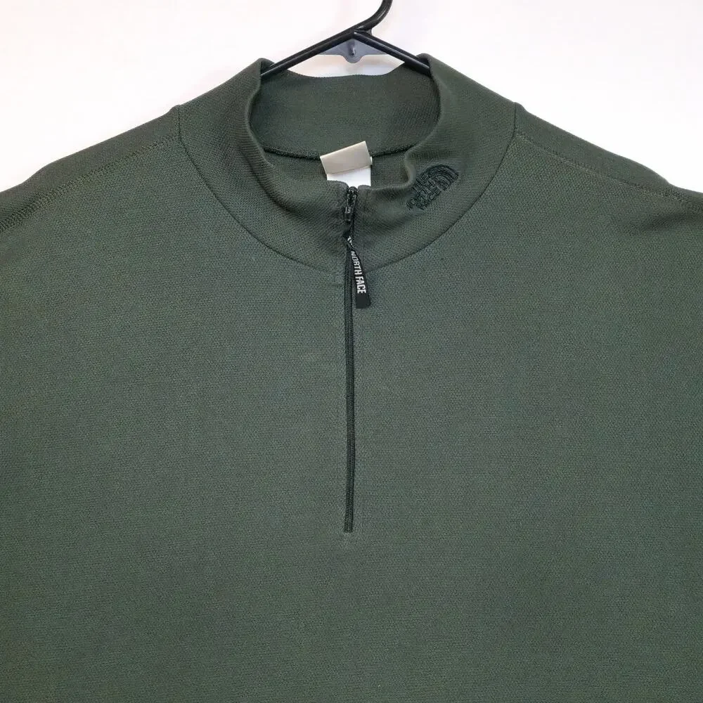 The North Face Mens 1/4 Zip Up Pull Over Green Size Large  Polyester